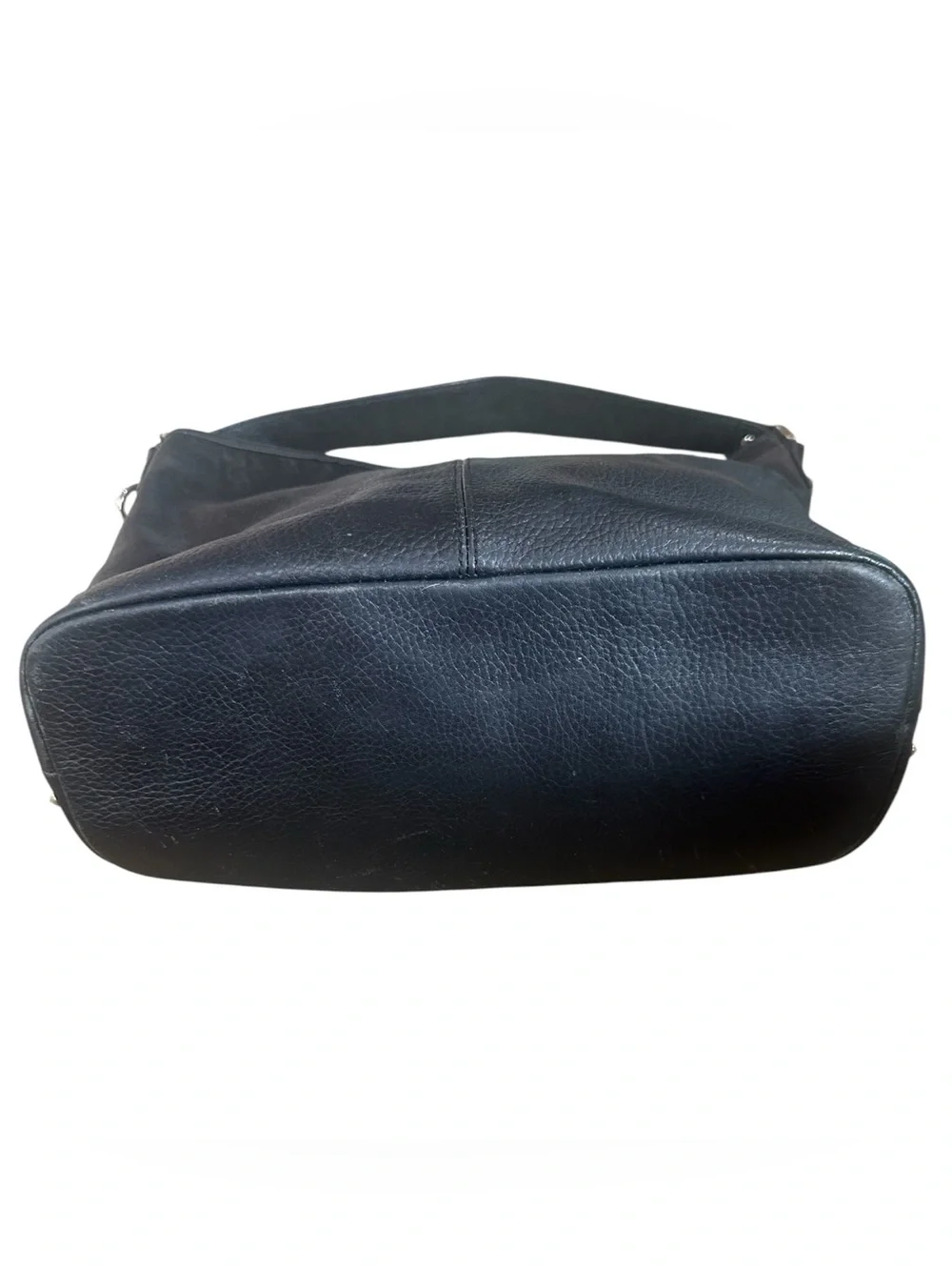 Aqua Madonna Calf Hair Stud Detail Black Leather Hobo Bag Purse